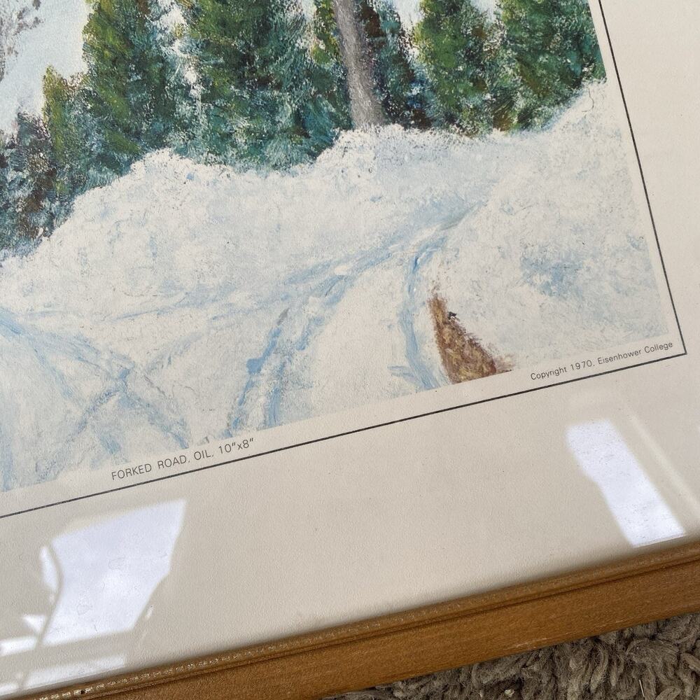 The Deserted Barn Print by Eisenhower College 1970 Oil Print Vintage ArtDecor - Picture 6 of 8